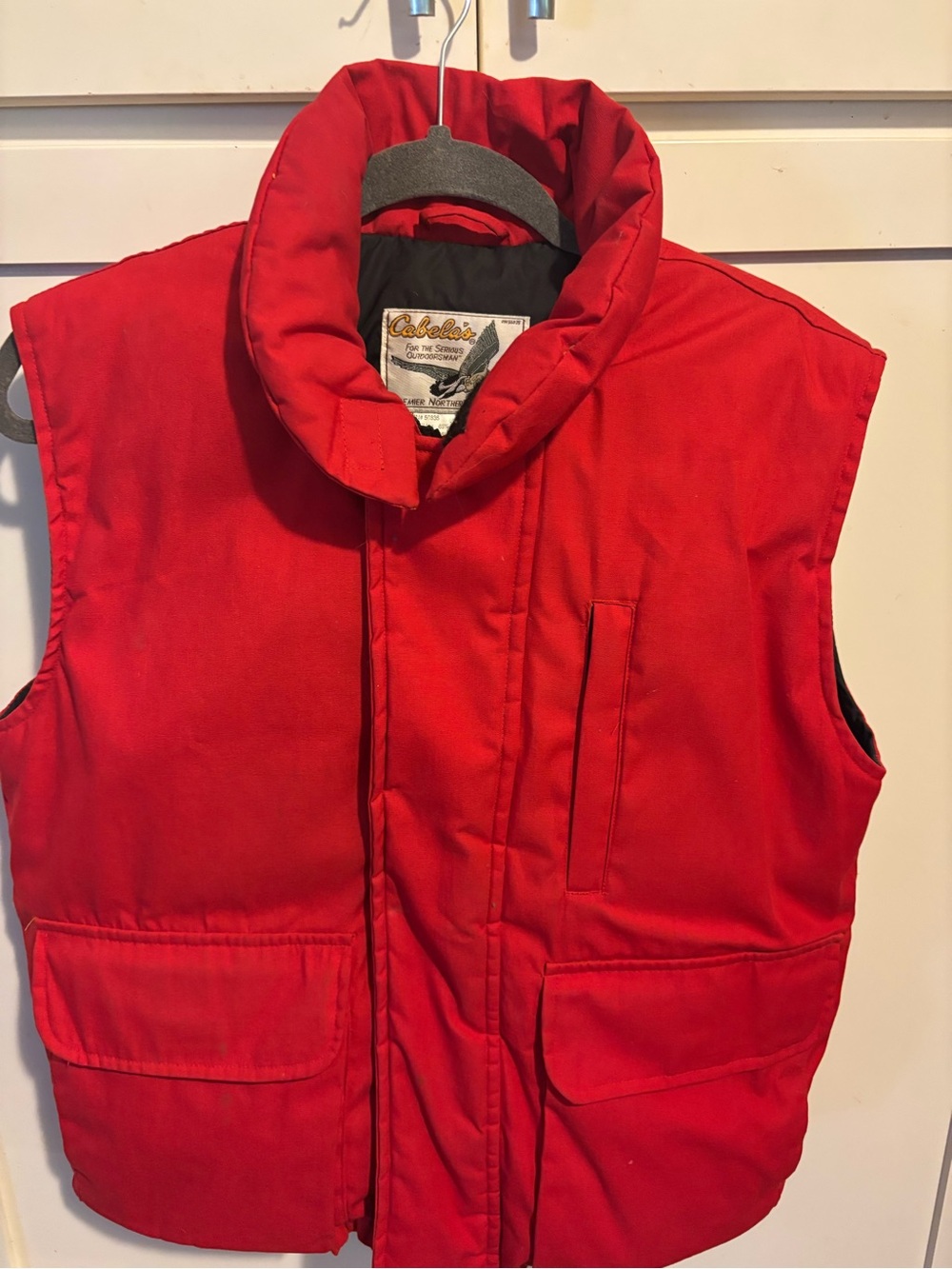 Cabela's Black Jacket with Red Lining